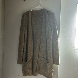 Fuzzy knitted cardigan